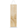 A wooden gift box with a natural finish and a white rope handle, suitable for wine.