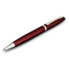 A metal pen in a deep red finish with silver accents and a clip, featuring a sleek, modern design.
