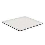 A rectangular mouse mat in white with a black border, designed for office and business use.