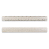 A 30cm transparent ruler with a speckled design, featuring measurement markings and a logo.