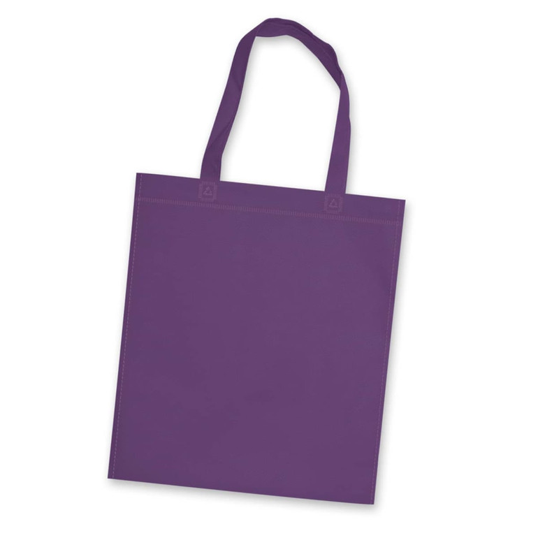 A purple tote bag with two handles, featuring a simple, unembellished design.