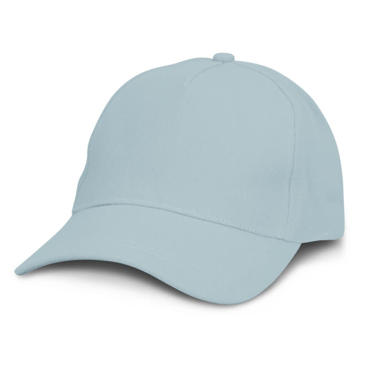A light blue cap with a curved brim and a logo on the front. The design is simple and classic.
