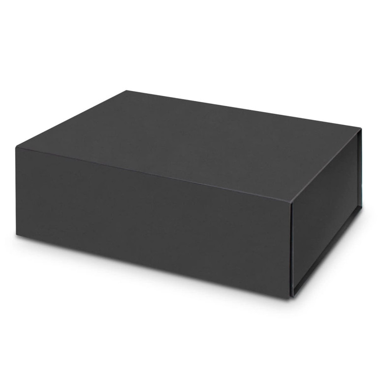 A black gift box with a sliding lid, designed for packaging the Cordia Vacuum Gift Set.