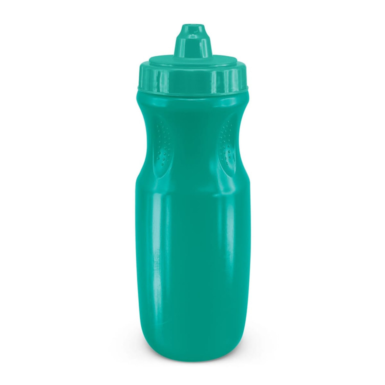 A drink bottle in a vibrant teal color with a flip-top lid and ergonomic design, ideal for hydration on the go.