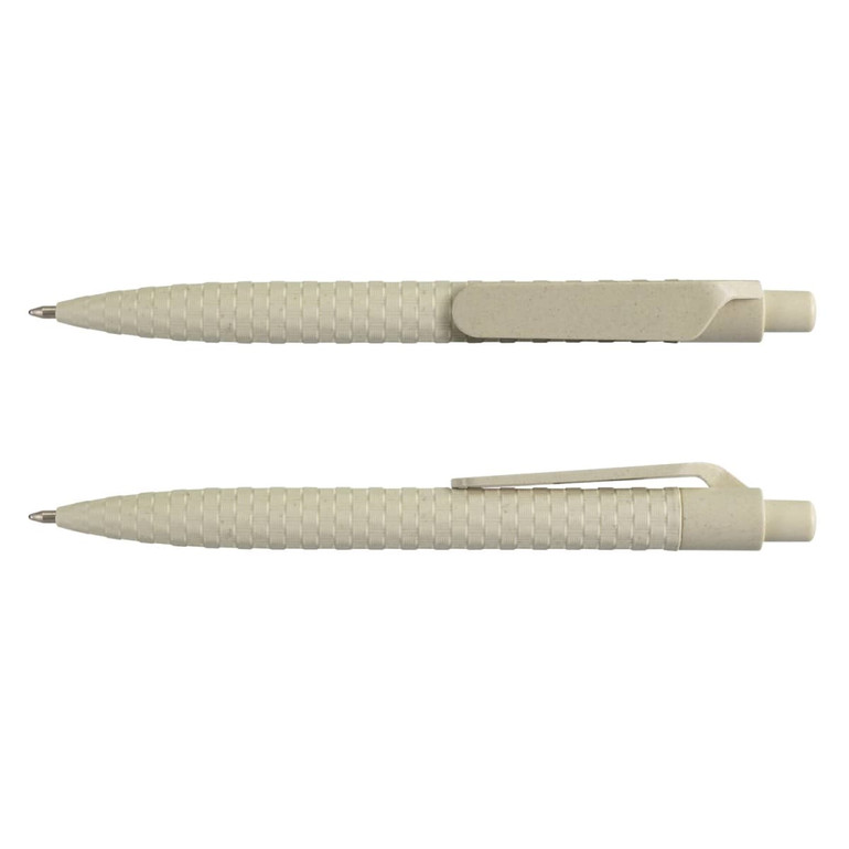A set of two beige Bambusa Pens featuring a textured grip and clip design. Each has a smooth, rounded tip.