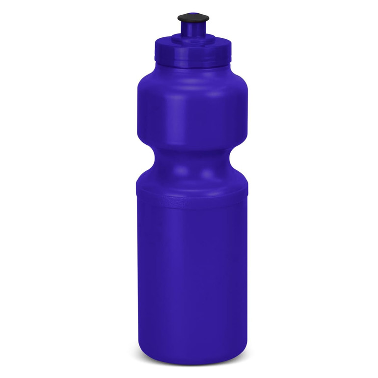 A drink bottle in vibrant purple with a spill-proof lid and a contoured design for easy grip.