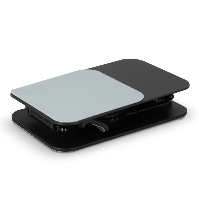 A Ferris metal phone and tablet stand in black and mint green, featuring a sleek, foldable design and brand logo.