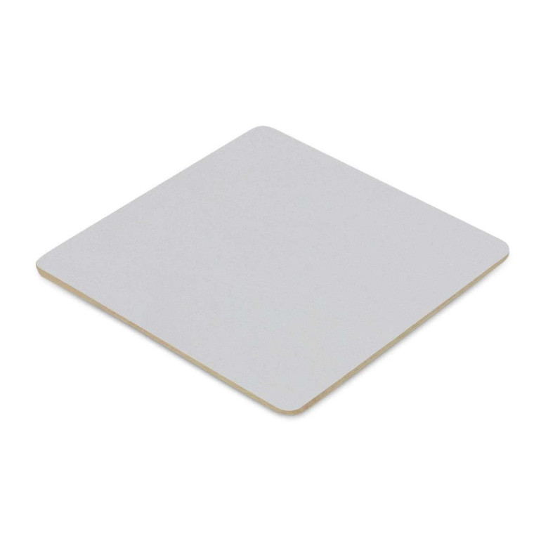 A square cardboard drink coaster with a plain design, suitable for various beverages.