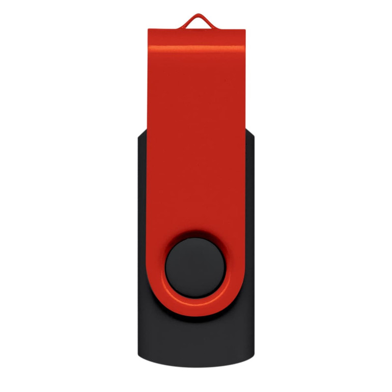 A Helix 4GB Mix & Match Flash Drive in red and black.