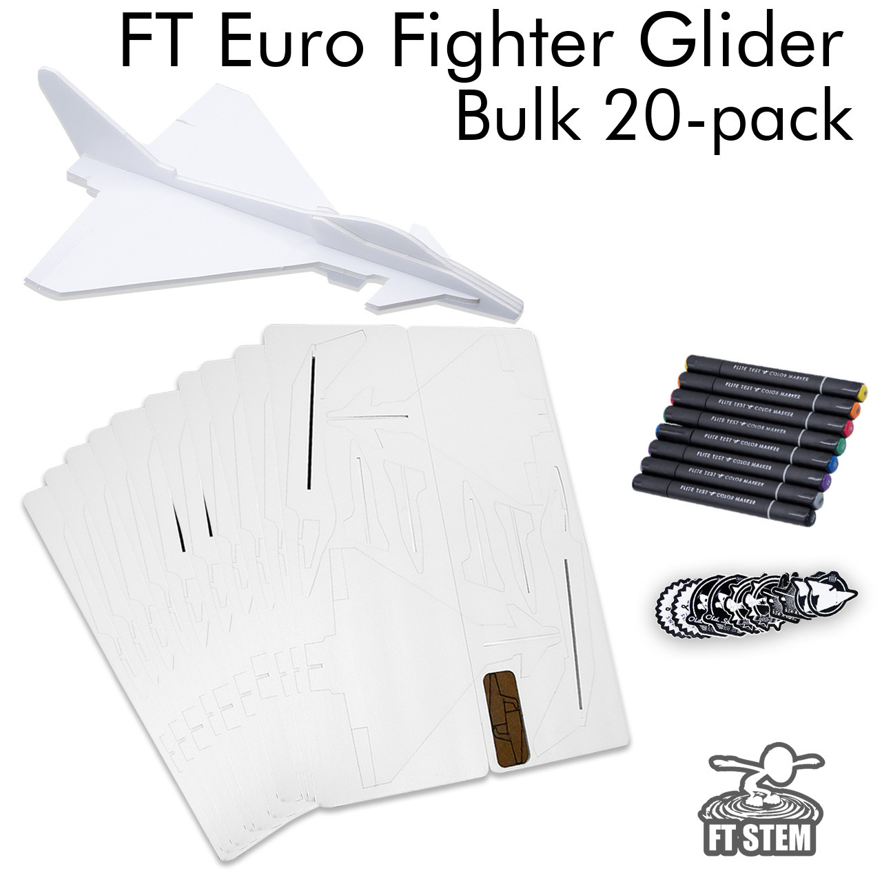 FT Fighter Glider Bulk 20-Pack (Euro Fighter) | STEM