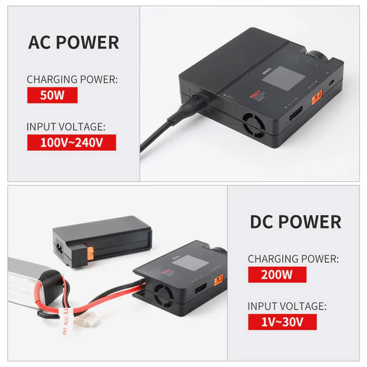 ISDT 608AC スマートチャージャー 608 AC Lipo Battery Charger,AC 50W/DC 200W Dual Mode RC