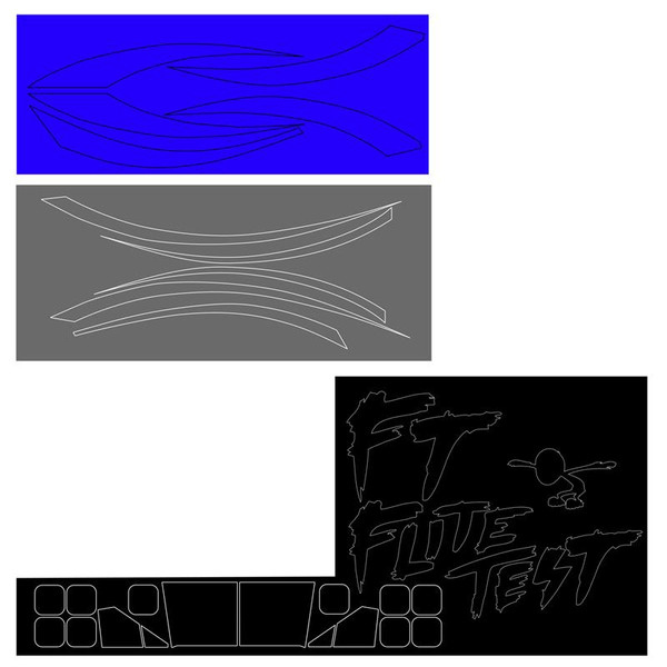 Blue Swoosh Decal Set
