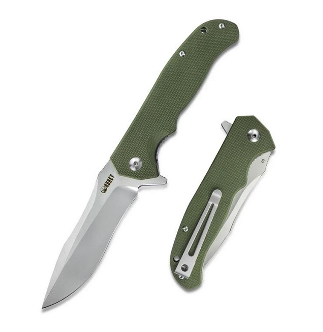 Nuovo Liner Lock flipper Knife OD Green G10 Handle KU162C1