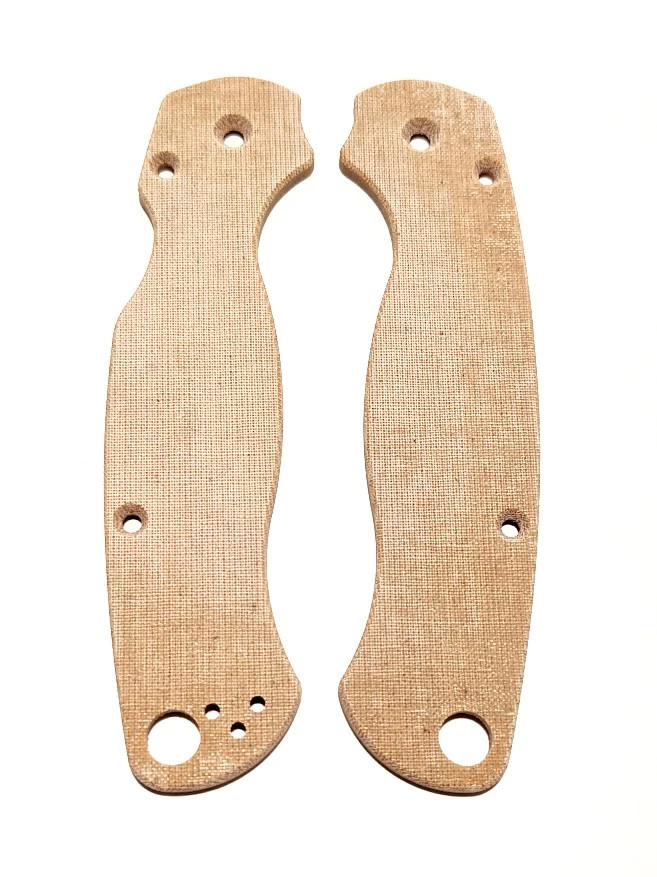 Spyderco Paramilitary 2 Micarta Linen Scale Set Linen Natural