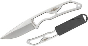 Jarosz Rambler Skeleton Neck KnifeDrop Point Blade, Steel Handle