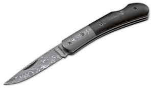 Black Bone Damascus Folding Knife 01MB551DAM