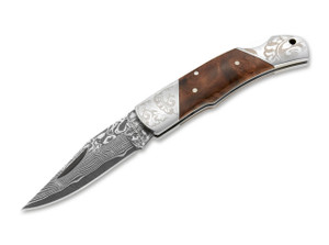 Damascus Duke Folding Knife 01MB946DAM