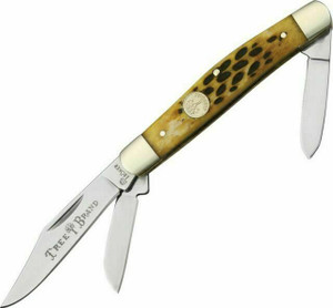 Medium Stockman Knife 3.5" Brown Jigged Bone 110727