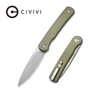 Stylum Front Folding Knife with Olive Micarta Handle C20010B-B