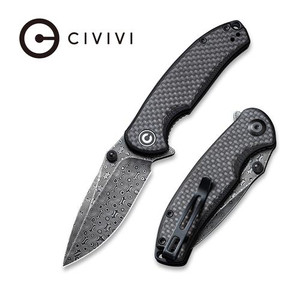 Pintail Folding Knife with Twill Carbon Fiber Overlay On Black G10 Handle C2020DS-1