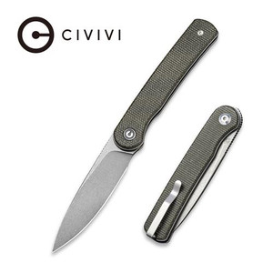 Stylum Front Folding Slip Joint Knife with Dark Green Micarta Handle C20010B-C