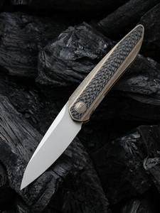 Black Void Opus Folding Knife with Bronze Titanium Handles with Carbon Fiber Inlays 2010A