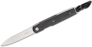 Kansei Matsuno Folding Knife 3" Satin Blade with Black G10 Handles 01BO078