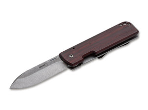 Lancer 42 Folding Knife with D2 Stonewashed Blade and Cocobolo Wood with Stainless Steel Back Handles 01BO468