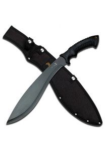 Fixed Blade Machete with Black Stainless Steel Blade and Black Injection Molded Handle, Nylon Sheath ER-523B
