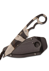 NECK KNIFE WITH URBAN CAMO COATED BLADE AND URBAN CAMO COATED STAINLESS STEEL HANDLE MU-1119UC