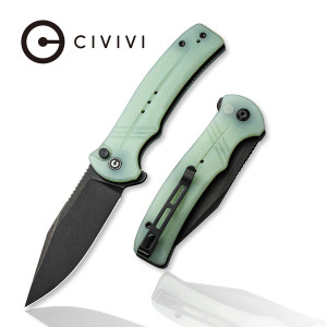 Cogent Folding Knife with Black Stonewashed Plain Blade and Natural (Jade) G10 Handles C20038D-3