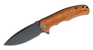 Praxis Folding Knife with Black Stonewashed Drop Point Blade and Cuibourtia Wood Handles C803H