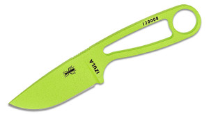 Fixed Neck Knife  with 1095 Carbon Blade with Venom Green Powder Coat, Black Sheath, Complete Survival Kit IZULA-VG-KIT