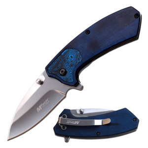 MTech USA Spring Assisted Knife Blue Pakkawood