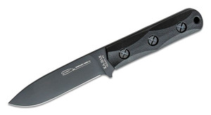Ek Commando Fixed Blade Knife with Black Drop Point Blade and Black Ultramid Handles - EK51
