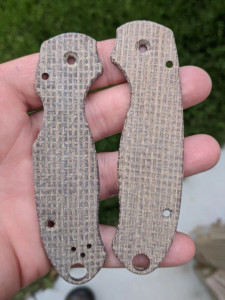 Spyderco Paramilitary 3 Micarta Scale Set Burlap Natural