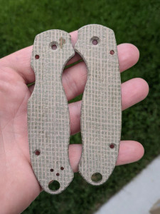 Spyderco Paramilitary 3 Micarta Scale Set Burlap Green