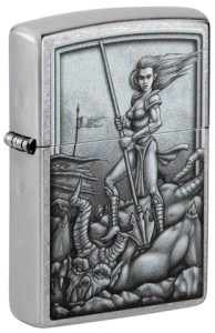 Medieval Mythological Warrior & Beast Zippo