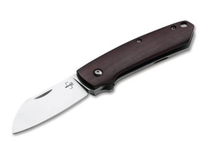 Cox Pro Folding Knife with Satin Sheepsfoot Blade and Cocobolo Wood and Stainless Steel Handles, Nylon Pouch - 01BO315