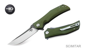 Scimitar OD Green G10 Folding Knife BG05B-2