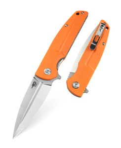 Fin Orange G10 Folding Knife BG34B-1