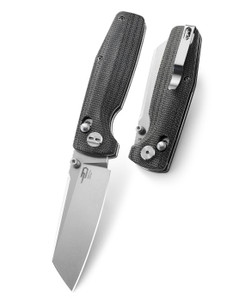Slasher Black Micarta Folding Knife BG43A-1