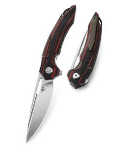 Ornetta Black & Red CF/G10 Folding Knife BL02B