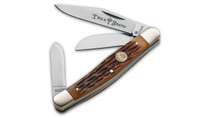 Traditional Series Stockman Brown Bone Folding Knife Clam Pack