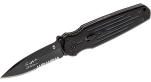 Applegate-Fairbairn Mini Covert FAST Assisted Folding Knife with Black Combo Blade and Black G10 Handles - 22-01967