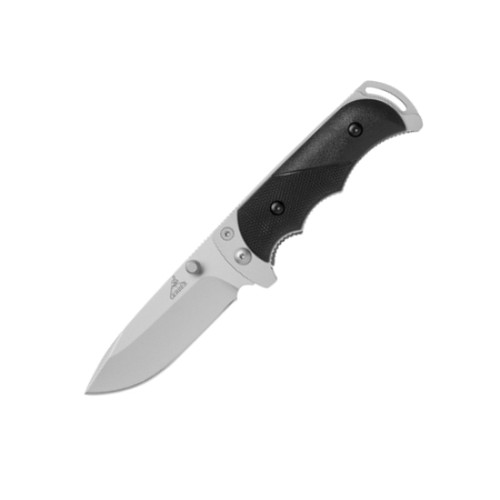 Freeman Guide Folding Knife with Bead Blast Plain Blade and TacHide Handles, Nylon Sheath - 31-000591
