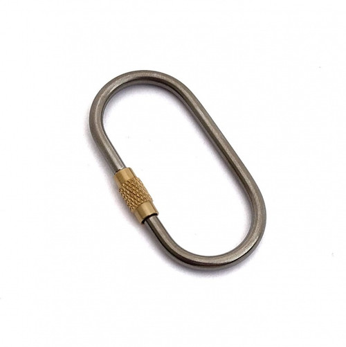 Titanium Oval Keyring with Screw Closure