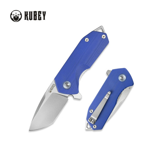 Chubby Liner Lock EDC Flipper Knife Blue G10 Handle KU203D