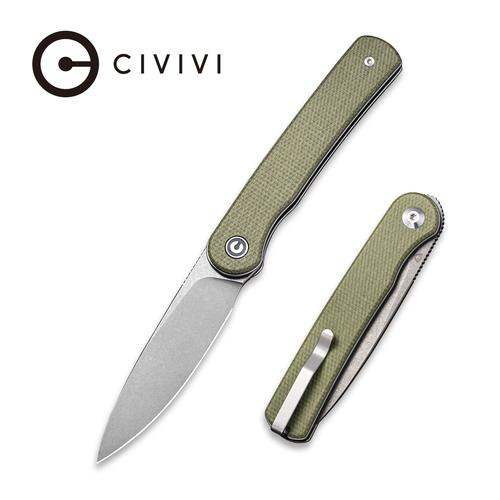 Stylum Front Folding Knife with Olive Micarta Handle C20010B-B