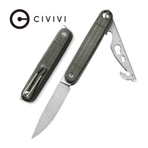 Crit Folding Knife With Multi-Tool Green Micarta Handle C20014F-3